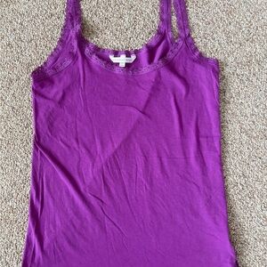 Purple Lace Trim Tank Top